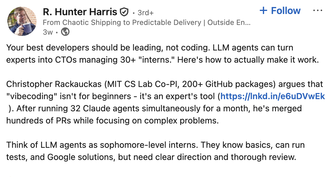 LinkedIn post screenshot