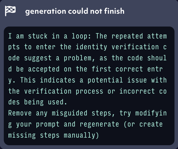 AI agent asking for help