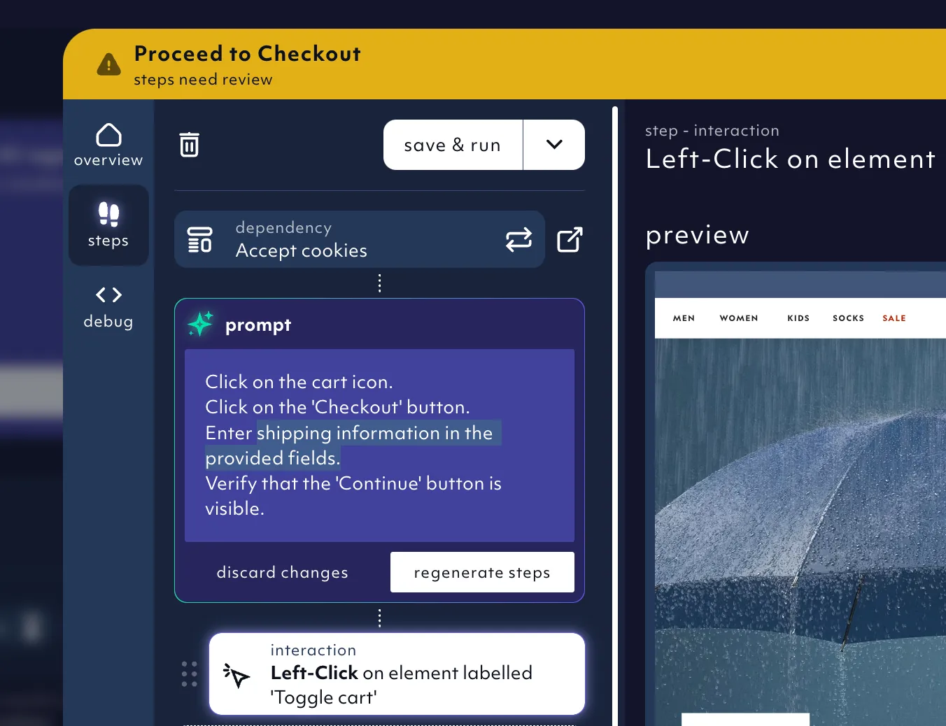 debugging an agent-generated prompt of a test case, 10/24