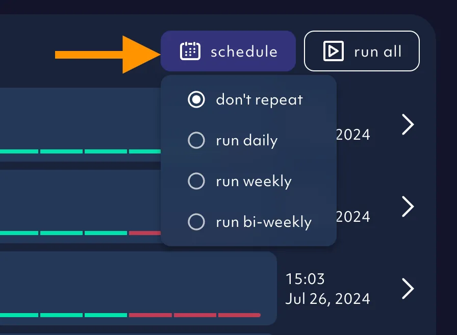test run scheduler, 10/24