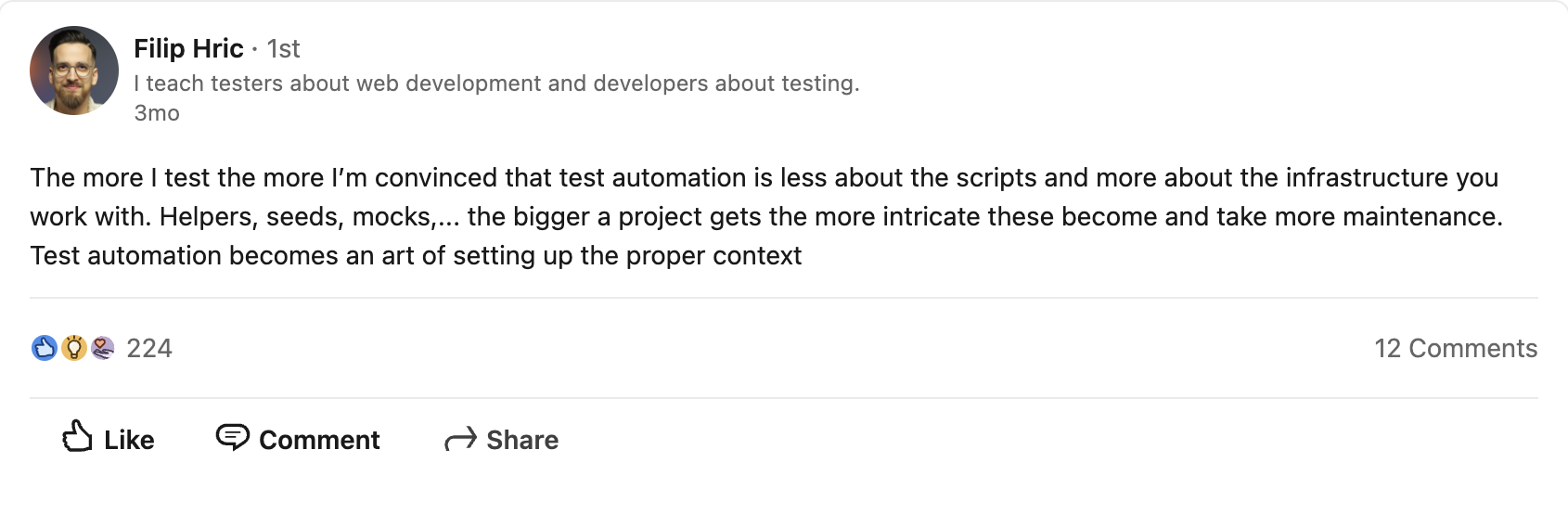 Quote from LinkedIn by Filip Hric