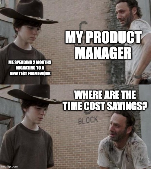 Meme about test execution speed