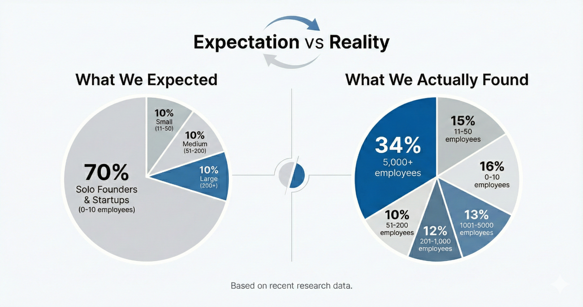 Expectation vs Reality - Vibe coding user demographics chart