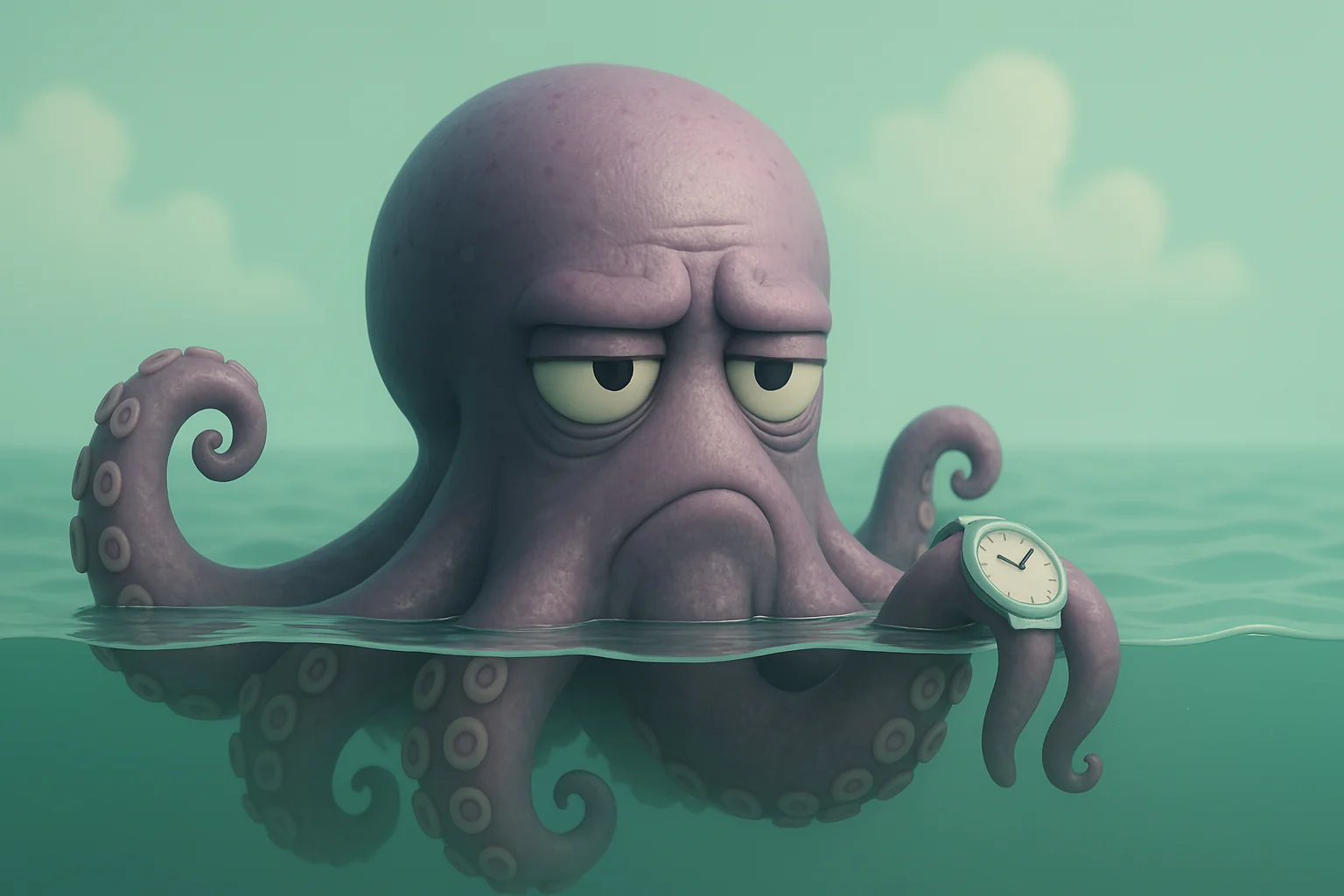 Octopus holding a watch